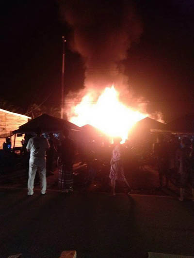 Tiga Unit Rumah Warga Ludes Terbakar di Rohil, Ruko Ikut Terbakar